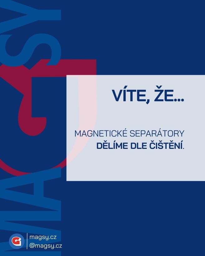 MAGNETICKÉ SEPARÁTORY DĚLÍME DLE ČIŠTĚNÍ💡 Magnetické separátory s AUTOMATICKÝM čištěním: Výhodou je větší rozměr a...